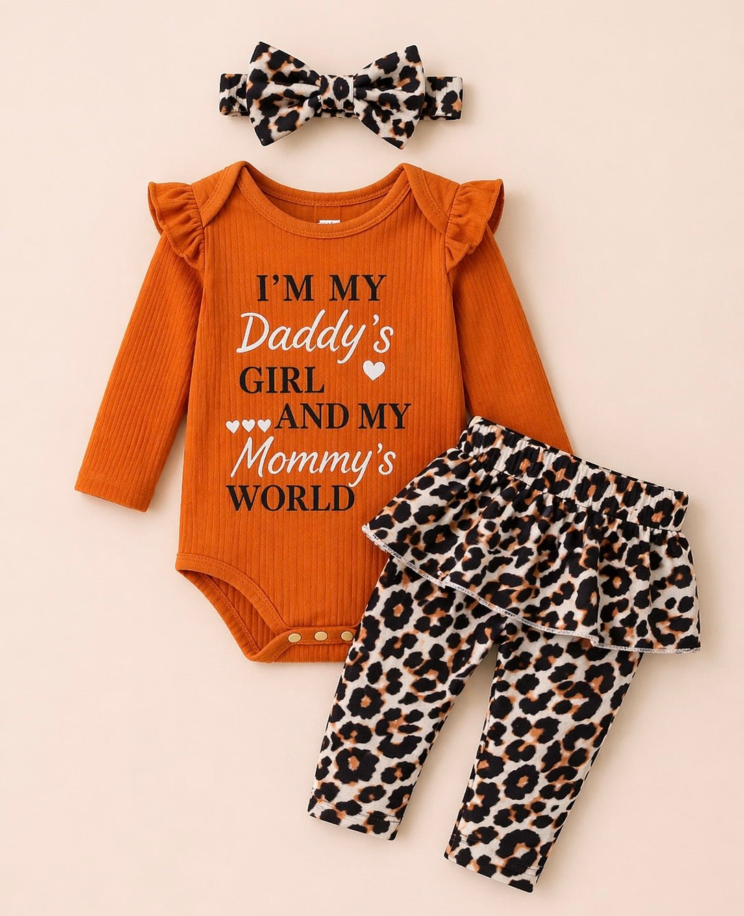B&B Little Angels Baby Girl Outfit Set – Bell Bottom Style (3-Piece)