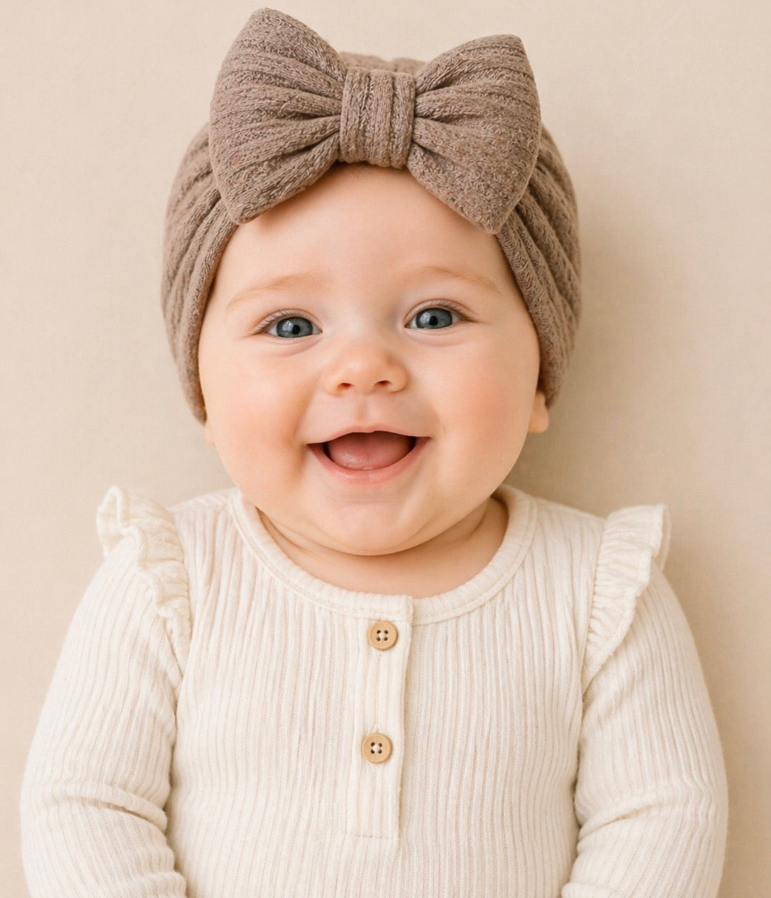 B&B Little Angels Baby Turban Headwrap – Soft Stretch Bow Hat