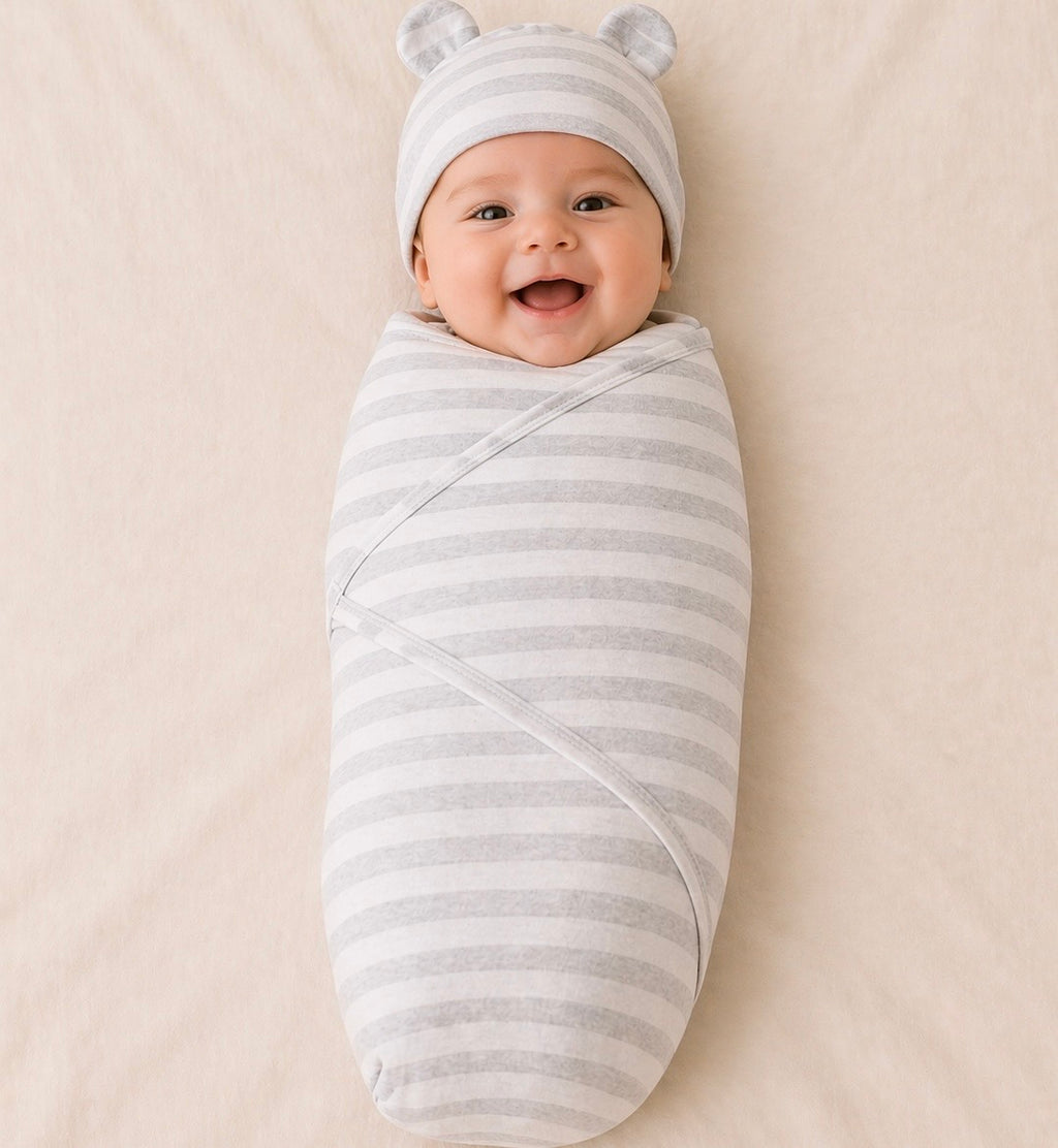 B&B Little Angels Premium Swaddle & Hat Set (2-Pack)