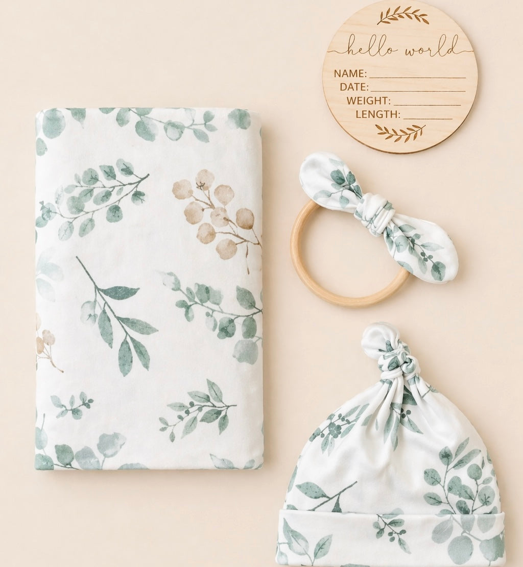 B&B Little Angels Eucalyptus Calm Swaddle Set (3-Piece)