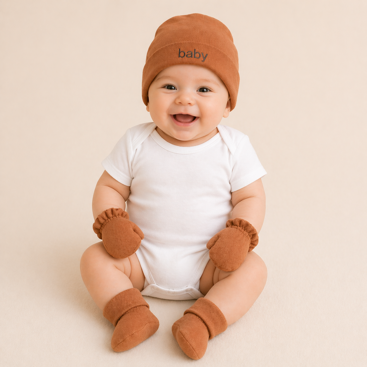 B&B Little Angels Newborn Essentials Set – Hat, Mittens & Booties (3-Piece)