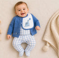 B&B Little Angels Dino Blue 6-Piece Baby Set | 100% Cotton