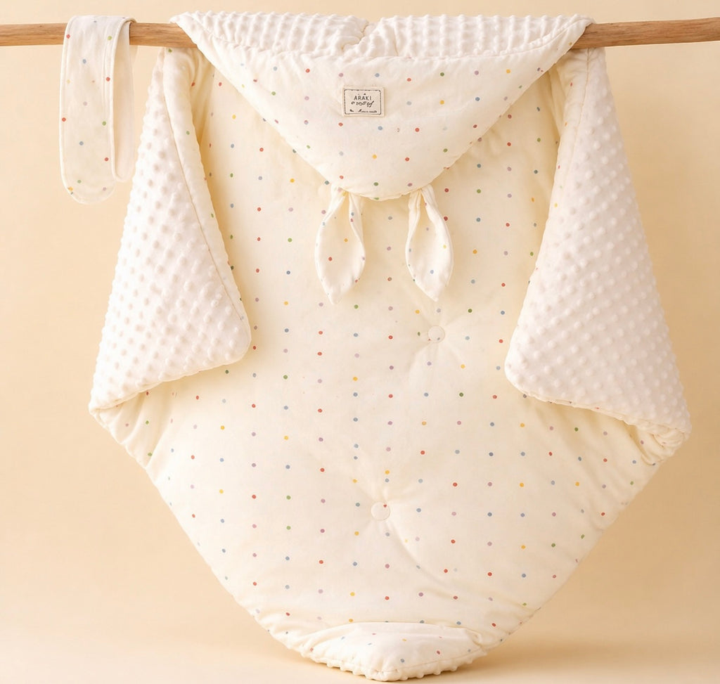 B&B Little Angels Hooded Baby Wrap – Soft Cozy Swaddle Blanket