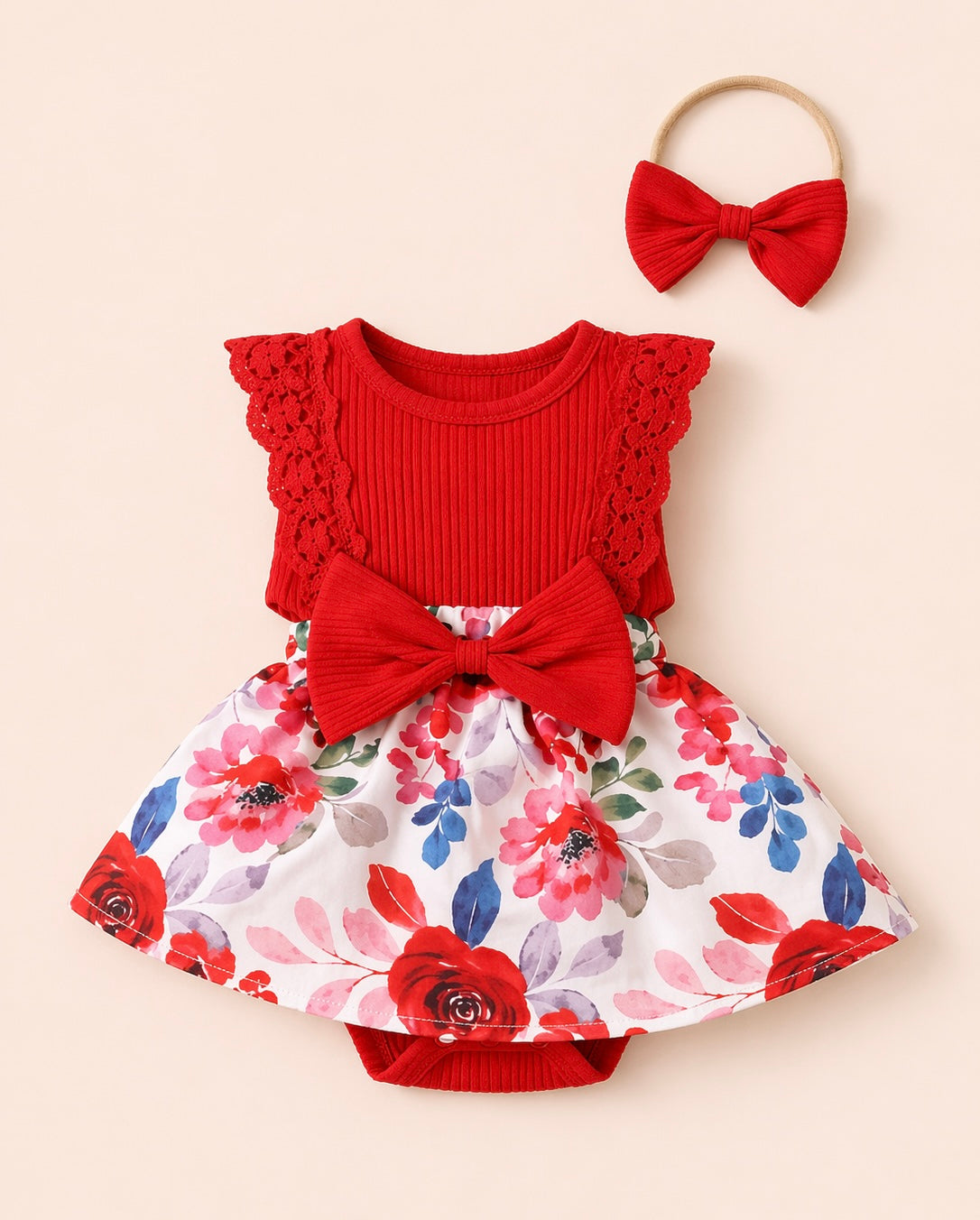 B&B Little Angels Baby Outfit Set – Floral Bell Bottom Style