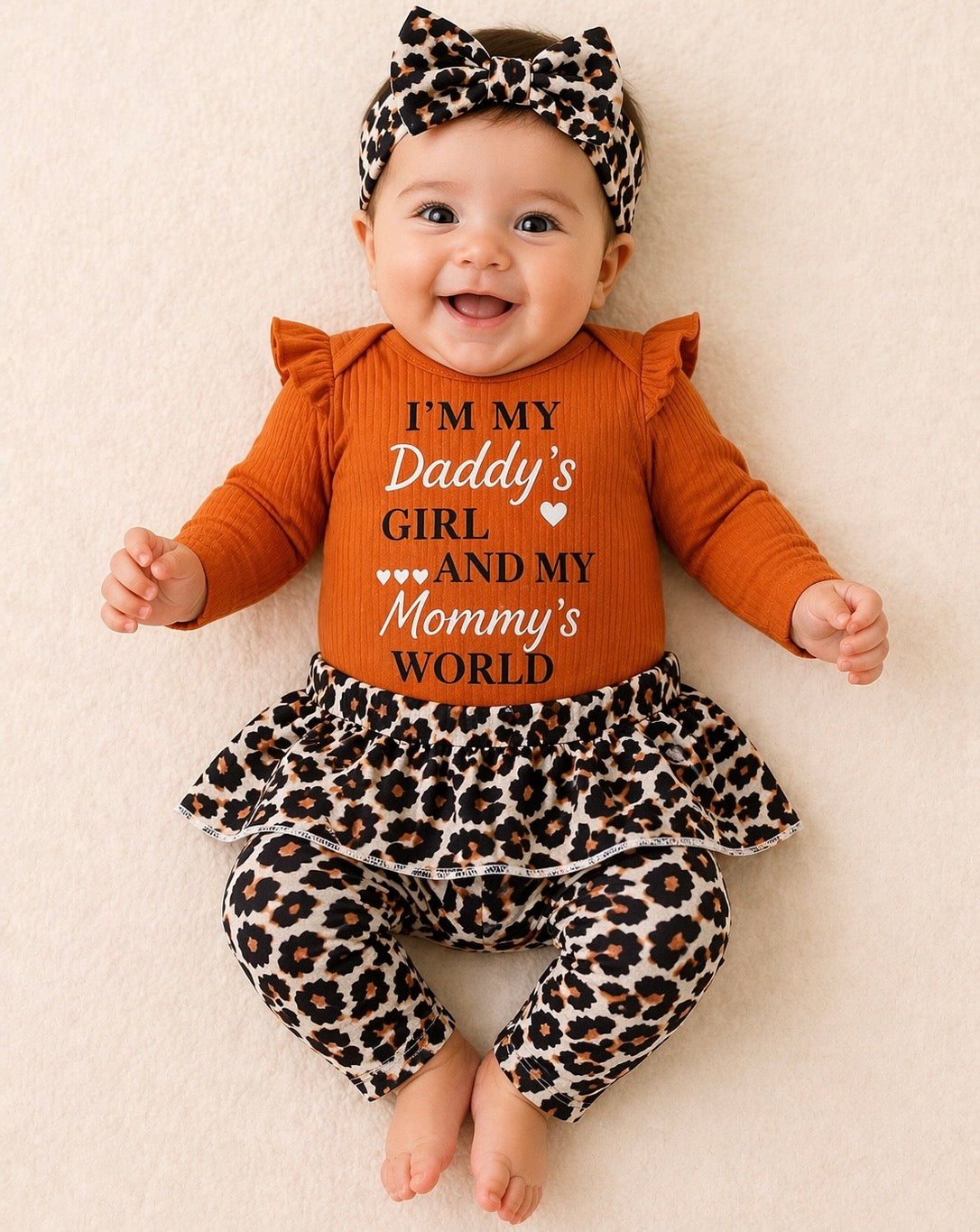 B&B Little Angels Baby Girl Outfit Set – Bell Bottom Style (3-Piece)