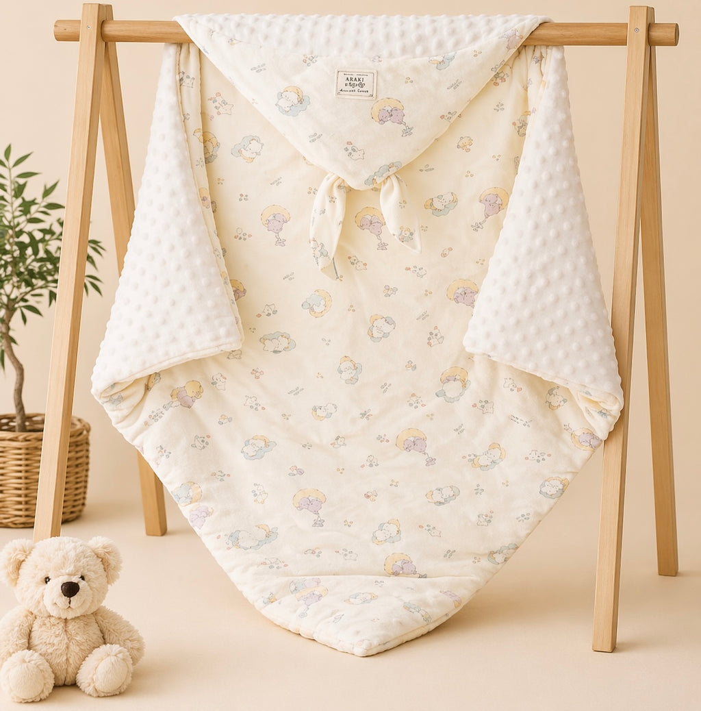 B&B Little Angels Hooded Baby Wrap – Soft Cozy Swaddle Blanket