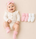 B&B Little Angels 4-Pack (Pink & White Set) Baby Essentials Grip Socks