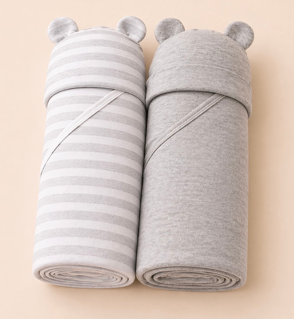 B&B Little Angels Premium Swaddle & Hat Set (2-Pack)