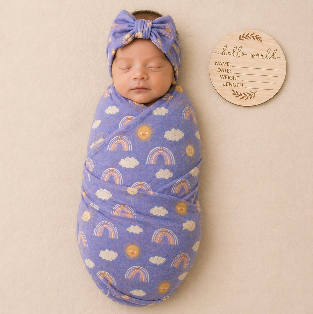 B&B Little Angels Rainbow Dream Swaddle Set (3-Piece)