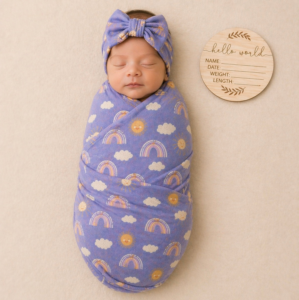 B&B Little Angels Rainbow Dream Swaddle Set (3-Piece)