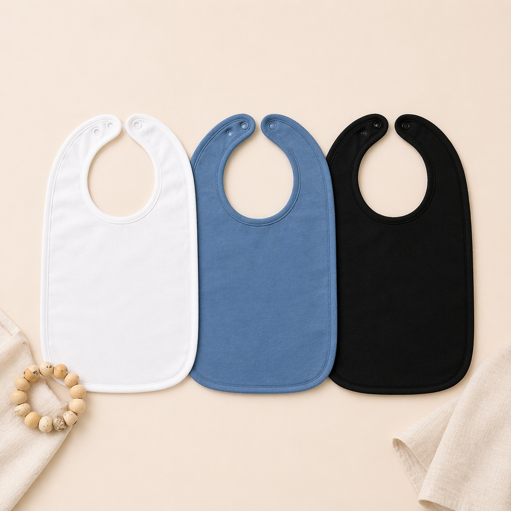 B&B Little Angels Baby Bib Set – Soft Neutral Essentials (3-Pack)