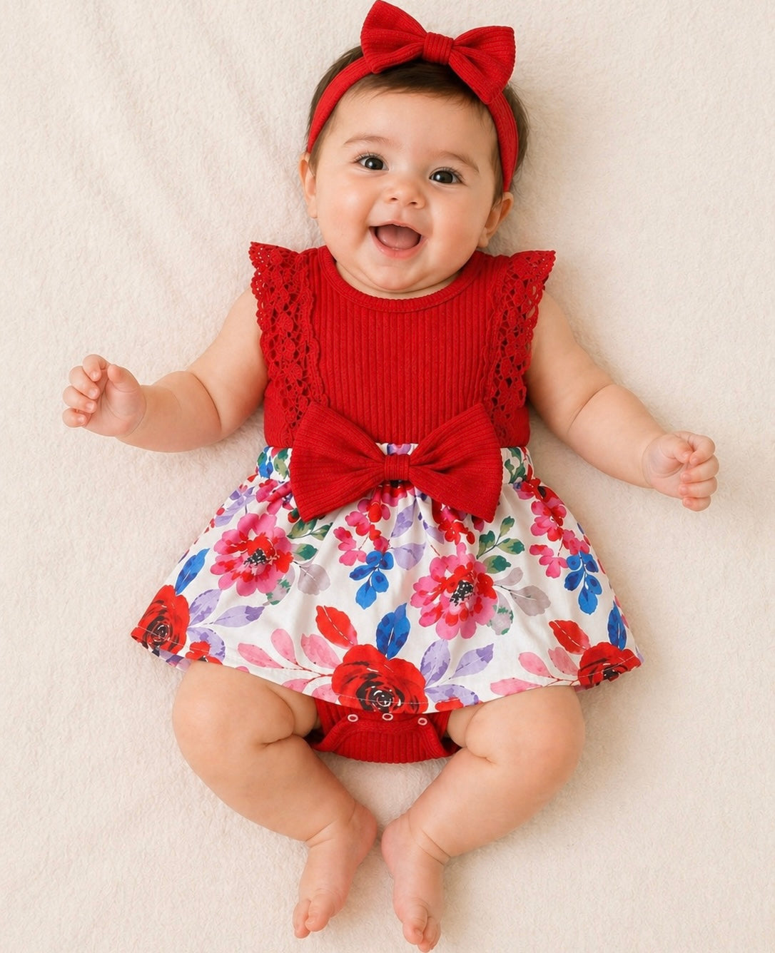 B&B Little Angels Baby Outfit Set – Floral Bell Bottom Style