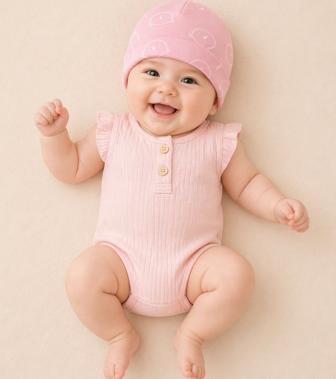 B&B Little Angels Baby Beanie Set – Soft Cotton Stretch Hats (3-Pack)