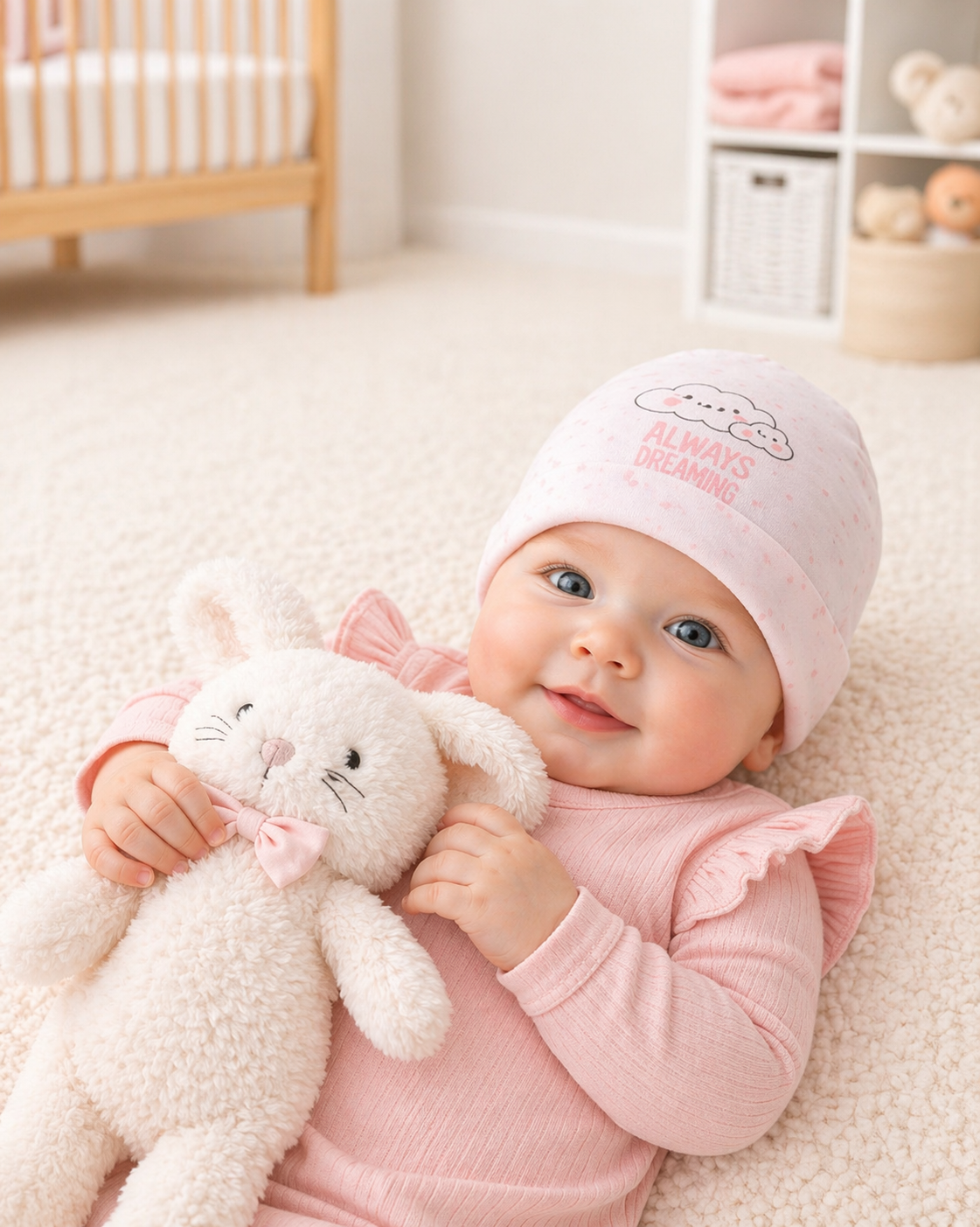B&B Little Angels Baby Beanie Set – Soft Cotton Stretch Hats (3-Pack)