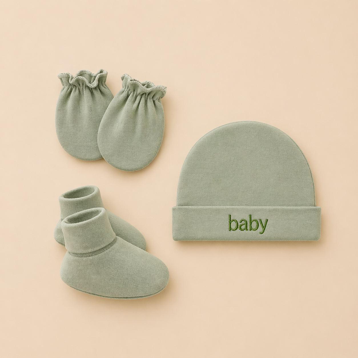 B&B Little Angels Newborn Essentials Set – Hat, Mittens & Booties (3-Piece)