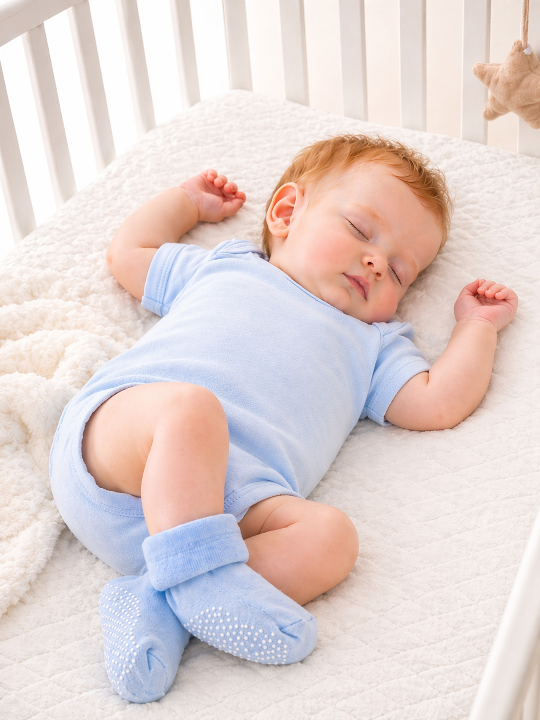 B&B Little Angels 3-Piece Baby Outfit Set – Cotton Bodysuit & Anti-Slip Socks