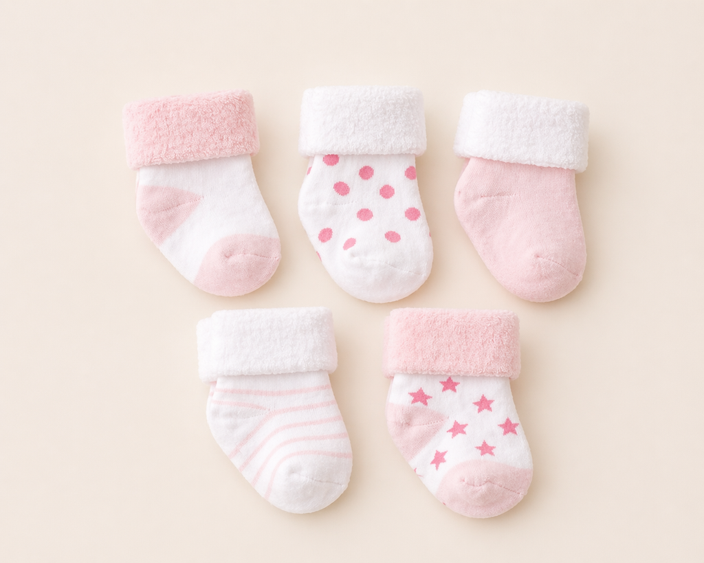 B&B Little Angels Baby Socks Set – Soft Cotton Essentials (5-Pack)