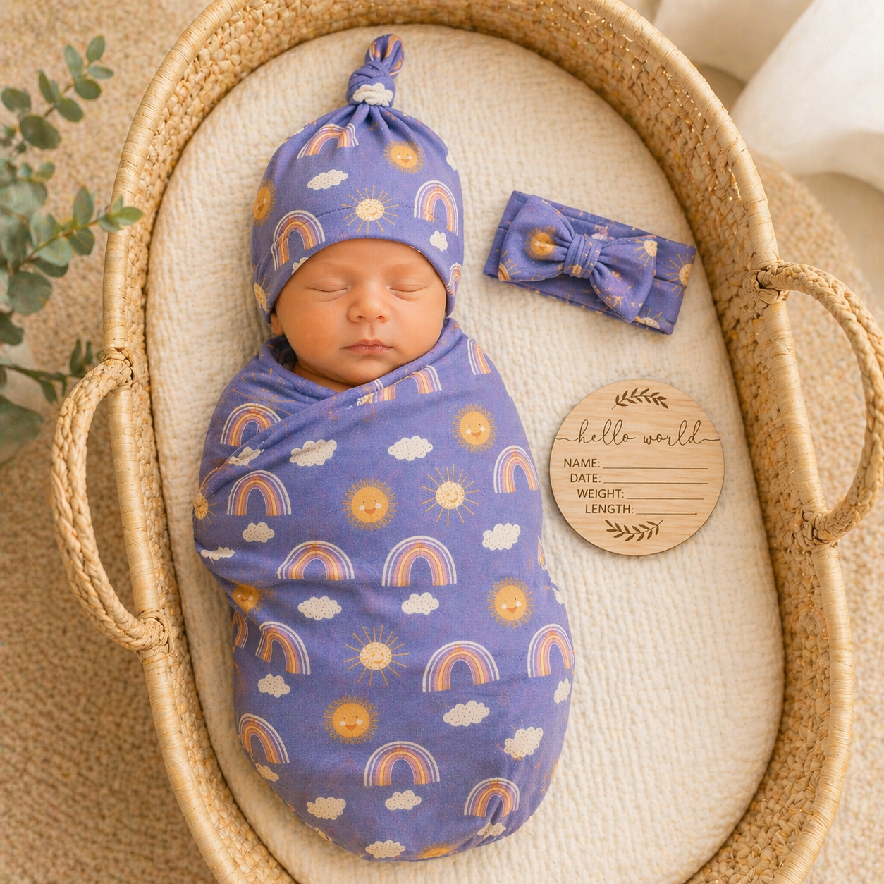 B&B Little Angels Rainbow Dream Swaddle Set (3-Piece)