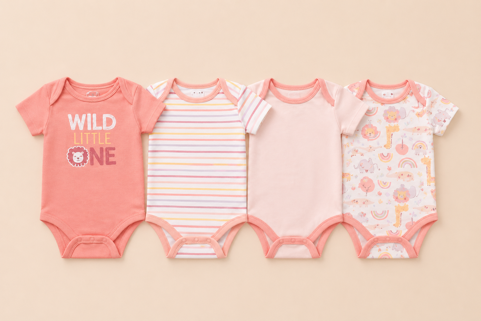 B&B Little Angels Little Bloom Onesie Set – Premium 4-Piece
