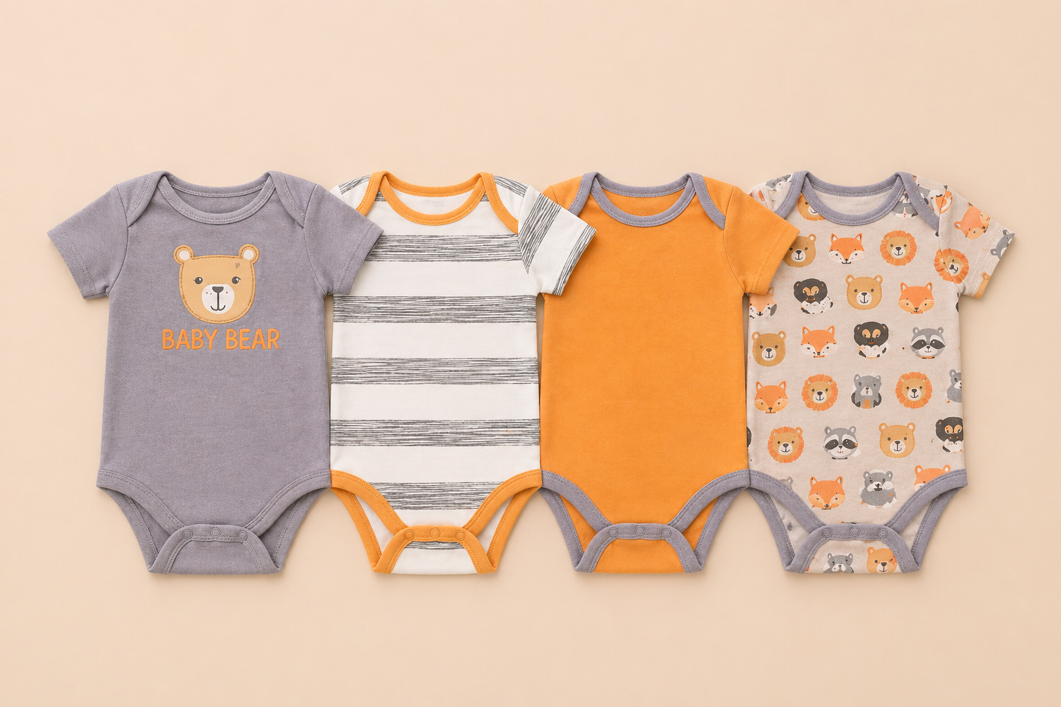 B&B Little Angels Little Bloom Onesie Set – Premium 4-Piece