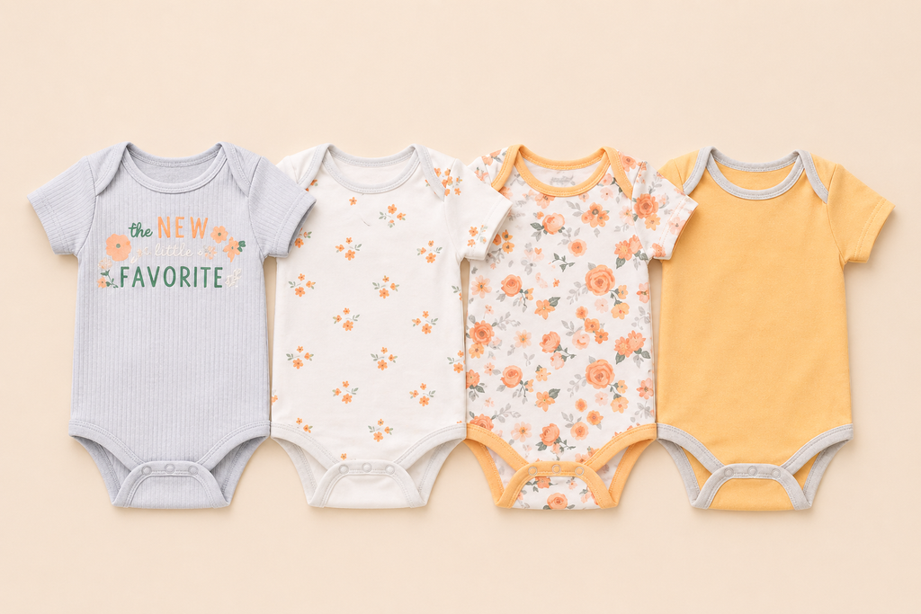 B&B Little Angels Little Bloom Onesie Set – Premium 4-Piece