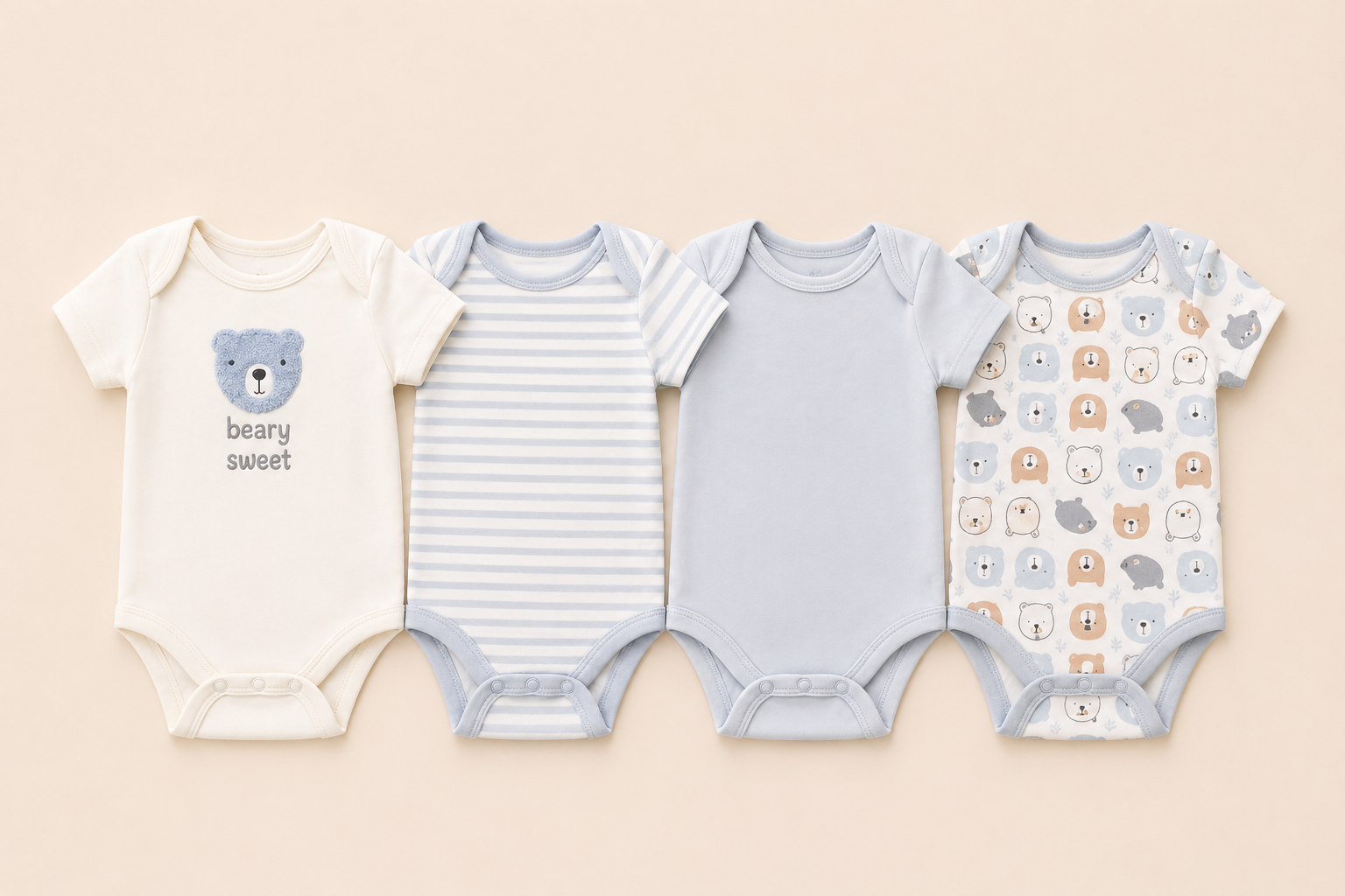 B&B Little Angels Little Bloom Onesie Set – Premium 4-Piece